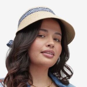 SEA & GRASS Straw Visor with Ribbon